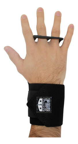 Grip Com Munhequeira Para Cross Funcional Pull Up Cor Preto Tamanho G