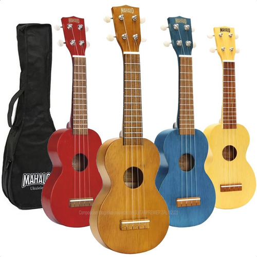 Imagen 5 de 10 de Pack Ukelele Electroacustico Soprano Colores Afinador Funda