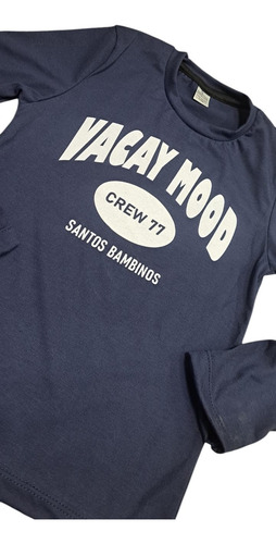 Remera Manga Larga Santos Bambinos Modelo Infantil Vacaymood