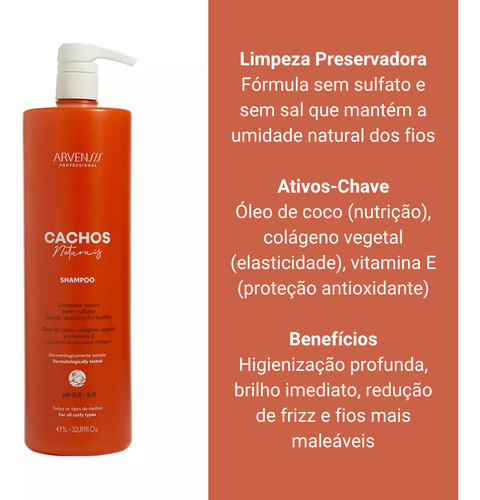 Kit Arvensis Cachos Ondulados Shampoo Cond Ativador 3x1l