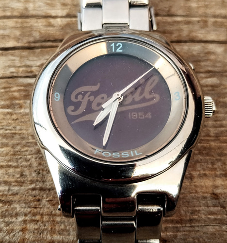 Reloj Fossil Big Tic Vintage Plateado Plateado Rojo (Usado)