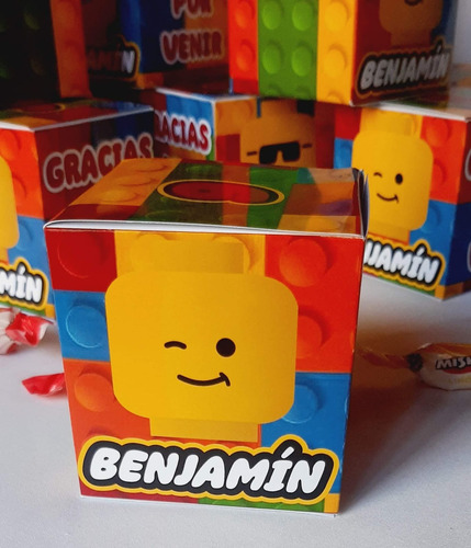 Cajitas Cubo Golosinas Souvenirs Lego X10 Cumpleaños
