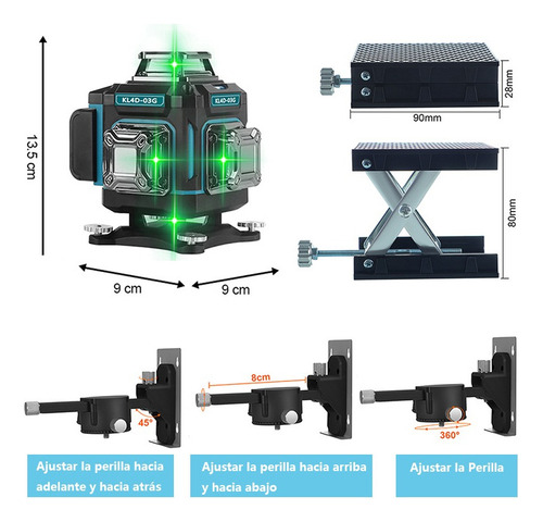 Nível A Laser Kezers 4d Com Display De 16 Linhas E