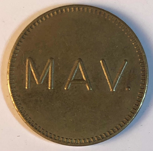 Ficha Antigua Coleccionable Mav Jmg