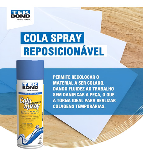 Adesivo Cola Spray Tek Bond Reposicionavel Sublimação