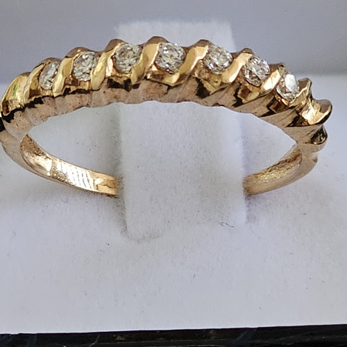 Anillo Oro 18k Cintillo Espiral Circones Pesa 2,8 Grs T16