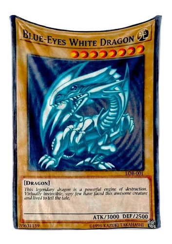 Cobija Carta Yugi Oh Dragon Blanco De Ojos Azules 1.5m X 2m 