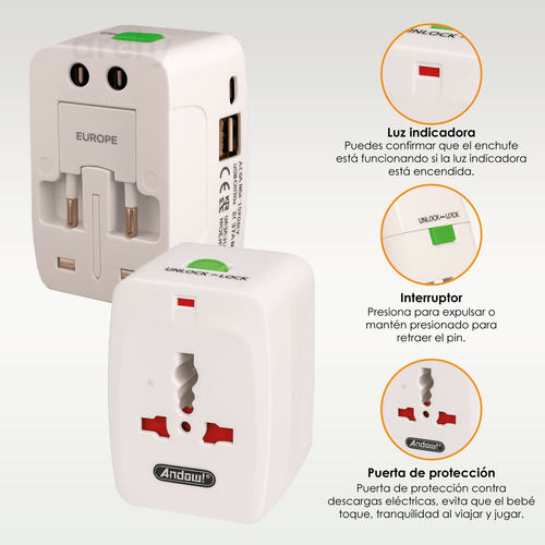 Archy Adaptador Universal De Viaje Internacional Usb Tipo C