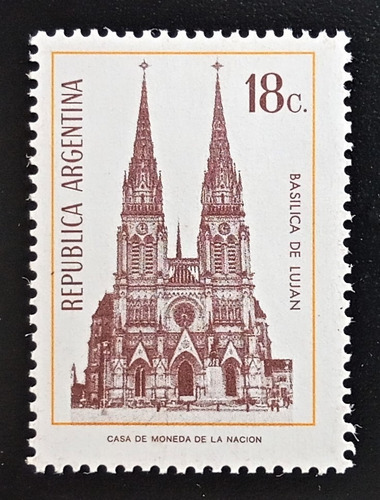 Argentina, Sello Gj 1529 Basílica Luján 18c 1973 Mint L17109