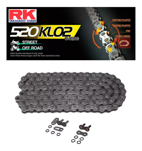 Cadena Rk 520 X 118 Enduro Kawasaki Klx 250 300 450 C/ Oring