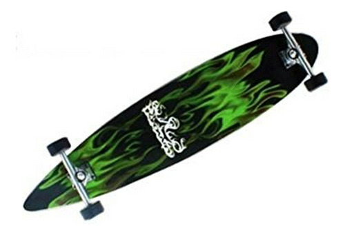 Krown Completa Pintail Skateboard Longboard Green Flame