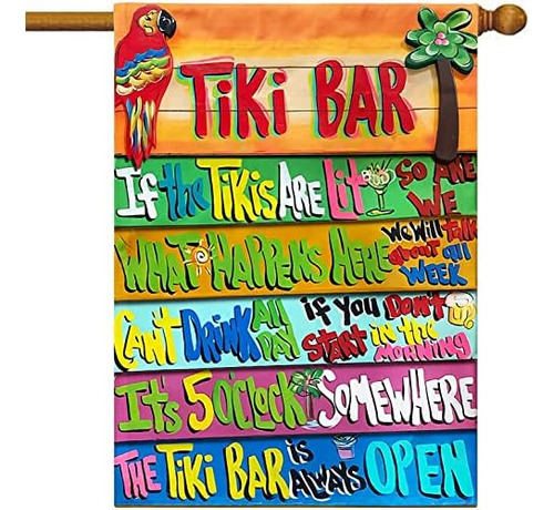 Bandera De Tiki Bar,  El Bar Tiki Siempre Está Abierto..