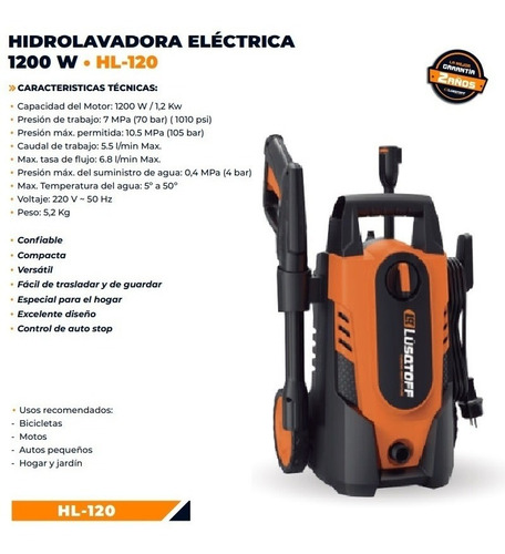Aspiradora Polvo Liquido 15l Acero + Hidrolavadora Lusqtoff