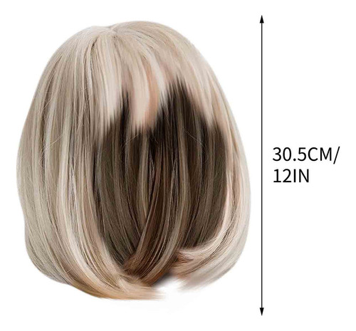 Peruca De Cabelo Curto E Liso Com Franja Reta