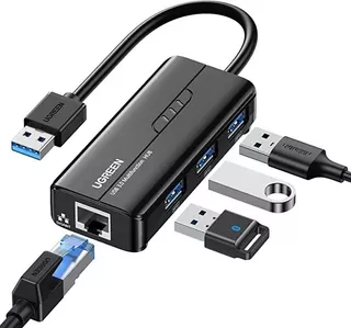 Adaptador Ugreen Hub Usb 3.0+ Rj45 Ethernet Mac Nintendo Box