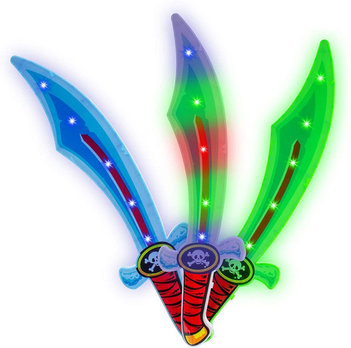 3 Paquete Led Light Up 21 5 Surtido Color Pirate Swords...