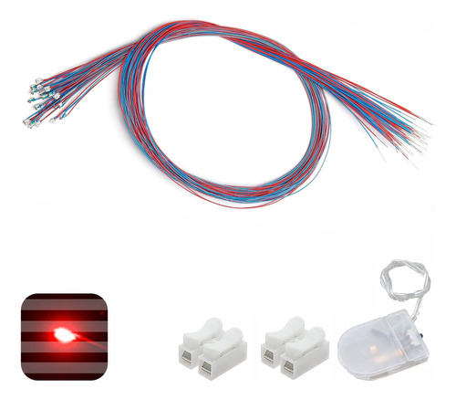 25 Leds Micro Intermitente Precableado Modo Luz Roja Led