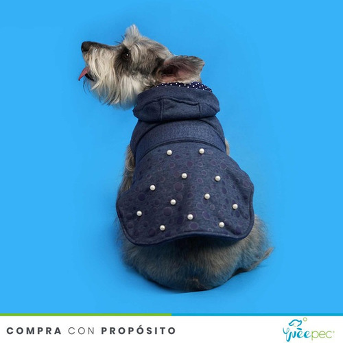 Imagen 4 de 5 de Abrigo Mod Puntos Azul Marino (xs)