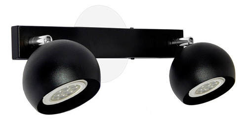 Lampara Aplique Techo Pared Gioluce Tini Gap 2 Luces Bocha Negro Cromo