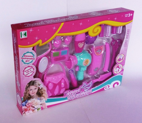 Imagen 5 de 5 de Set De Peluquería Accesorios De Belleza De Juguete 18 Piezas