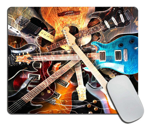 Guitarra Rodeada Con La Mouse Pad Para Ordenadore
