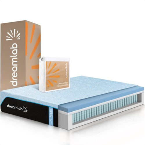 Colchón King Size Dreamlab Polar Hybrid +protect. Impermeabl Color Blanco