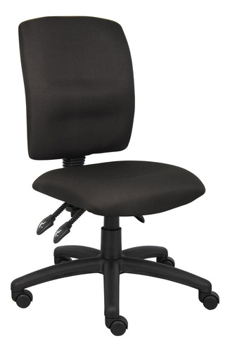 Boss Office Products Silla Multifunción De Tela Sin Brazos. Color Negro