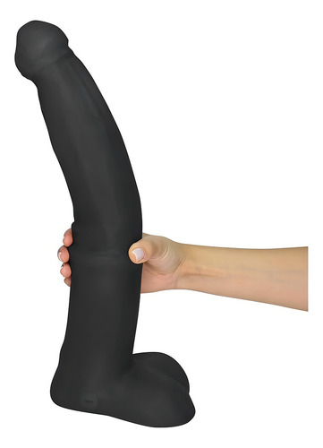 Pene gigante flexible con escroto de caballo, 41 x 8,5 cm, negro