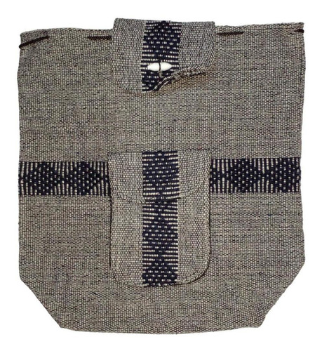 Mochilas Hechas Con Hilo A Mano, Mxnat-001, 1 Pza, 10kg, Gri Color Gris/ Azul Marino