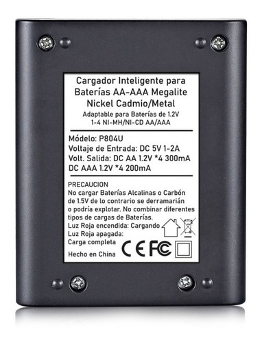 Cargador Micro Usb P/aa O Aaa+ 4 Pilas Aaa 1100mah Fulltotal