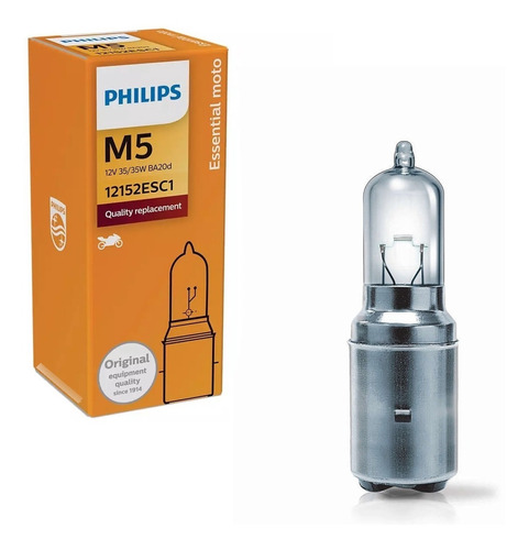 Lampara De Moto M5 Ba20d Philips Standard 12v 35/35w 