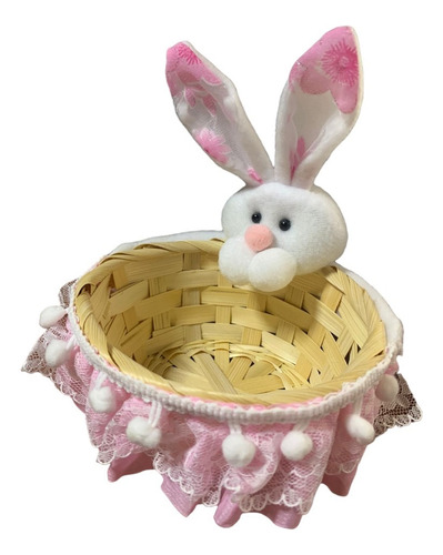 Canasta 14cm Conejito Huevos De Pascua Organizador Regalo