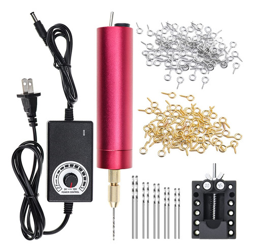 Yolufer Mini Taladro Eléctrico Con 10 Brocas Helicoidales (