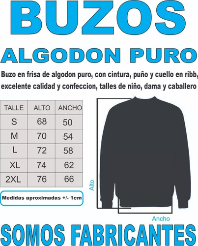 Buzo Blanco Frisa Frigorifico Panaderia Carniceria X Mayor Azul Oscuro Xl