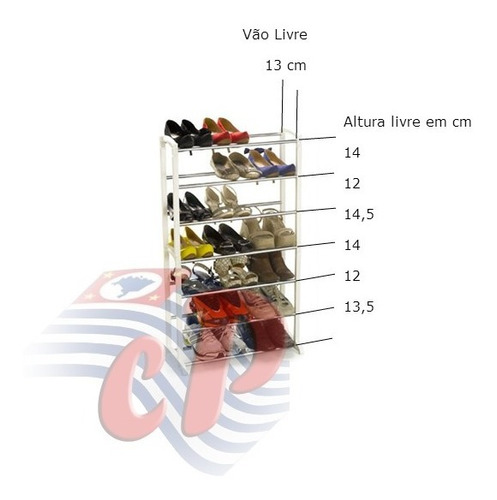 Sapateira Vertical 21 Pares 7 Prateleira Organizador Sapatos Parcelamento sem juros
