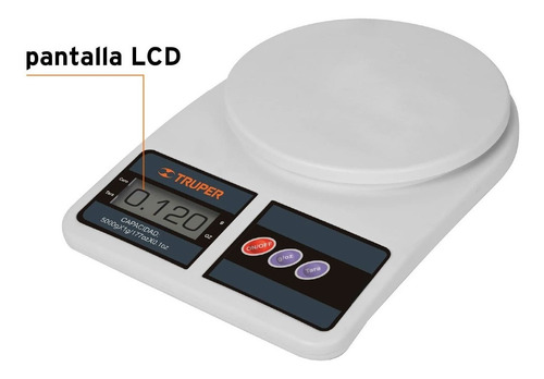 Imagen 3 de 8 de Bascula Digital Para Cocina 5 Kg Truper