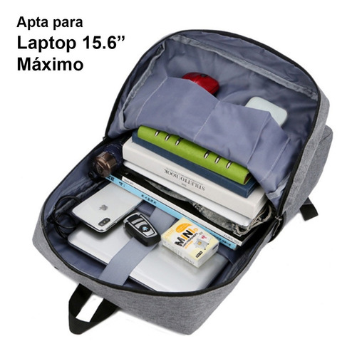 Imagen 3 de 10 de Mochila Con Usb Urbana Anti-robo Porta Notebook