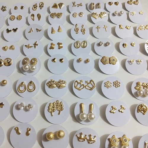 Brincos Folheados A Ouro Atacado 100 Pares Promoção