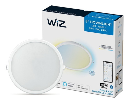 Imagen 1 de 9 de Wiz Downlight Inteligente 24w Luz Cálida-fría Wi-fi Google