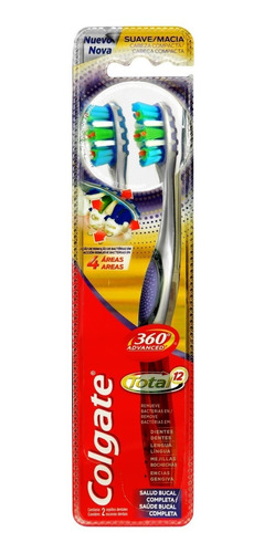 Cepillo Dental Colgate 360° Advanced Total 12 Pack X2