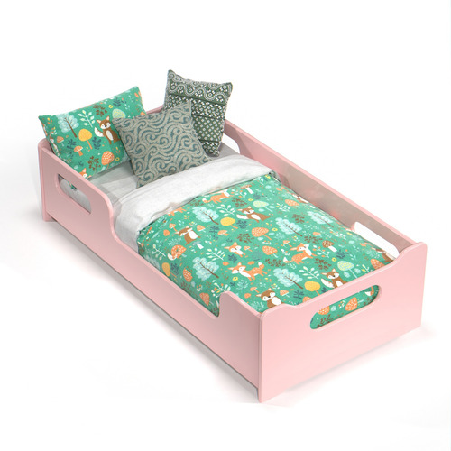 Mini Cama Infantil Para Quarto Com Grade Lateral E Colchão