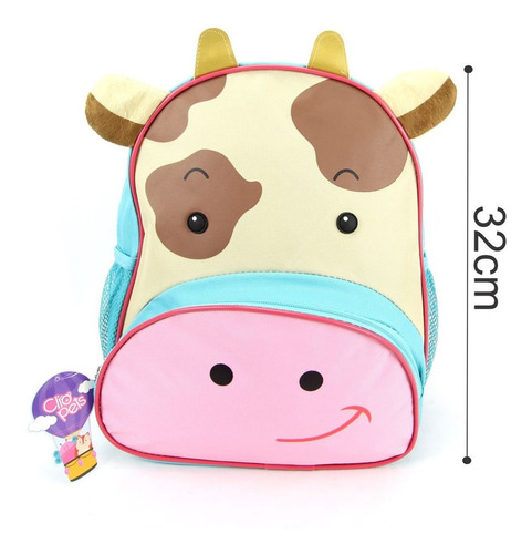 Mochila De Costas Escolar Infantil Clio Pet Vaquinha Cp2097p