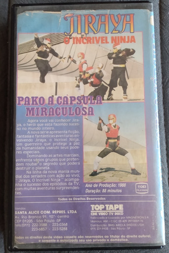 Vhs Dublado Jiraya - Pako A Cápsula Miraculosa (Usado)