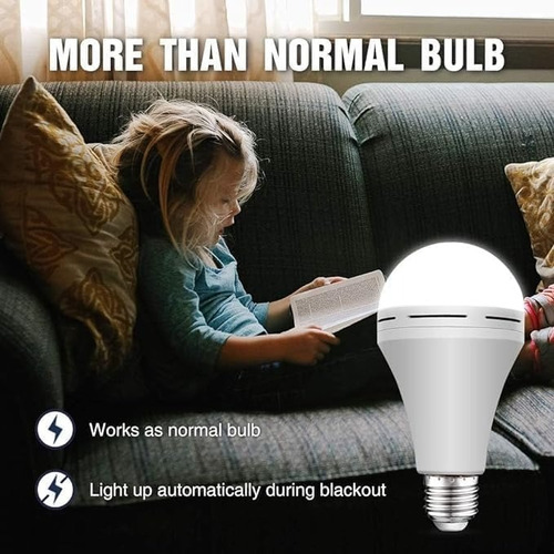 Bombilla Led Emergencia 15w X2, Luz Continua En Apagones