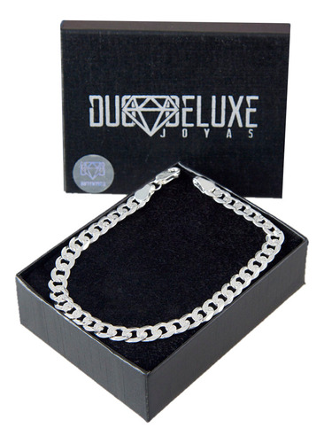 Pulsera Hombre Barbada Cd 6mm Deplataley.925 Duodeluxejoyas®