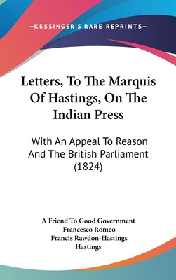 Libro Letters, To The Marquis Of Hastings, On The Indian ...