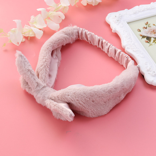 Diadema De Peluche Con Orejas De Conejo Para Mujer, Adorable