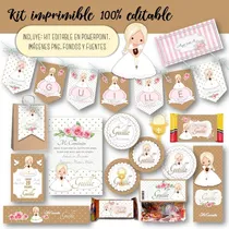 Comprar Kit Imprimible Comunión Nena Mod.10 100% Editable Candy Bar