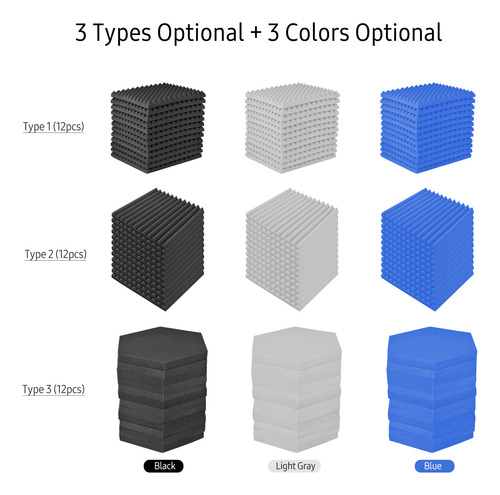 Pacote De 12 Studio Tiles - Painéis De Espuma À Prova De Abs