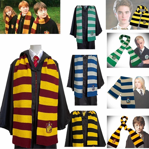 Bufandas Harry Potter Gryffindor Slytherin Hogwarts Bordado